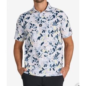 Bad Birdie Savannah Swing Core Polo Shirt Mens 2XL‎ Multicolor Abstract Floral